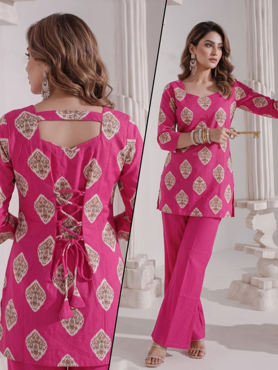Naisha K 1201 Cotton Discharge Print Co-Ord Set - Amrah Wholesale