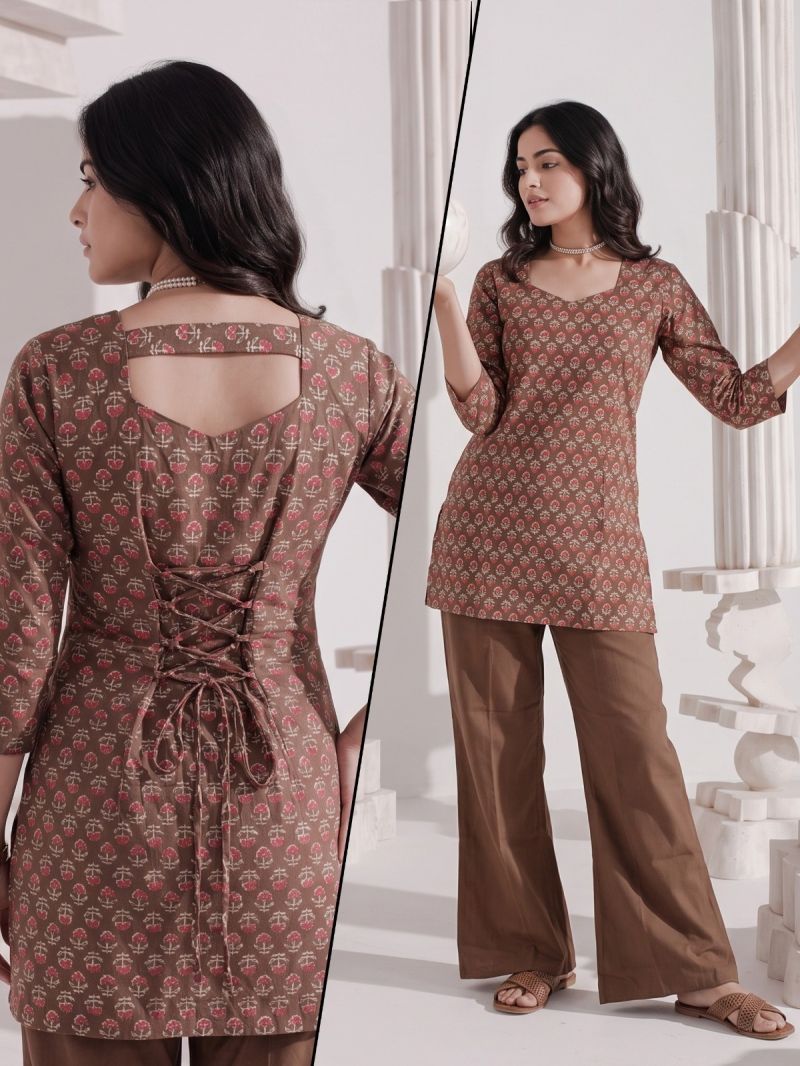 Naisha K 1201 Cotton Discharge Print Co-Ord Set - Amrah Wholesale