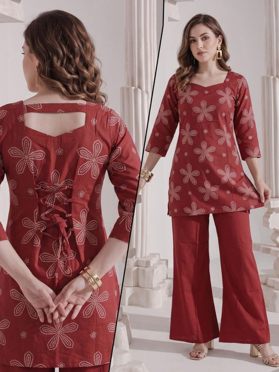 Naisha K 1201 Cotton Discharge Print Co-Ord Set - Amrah Wholesale