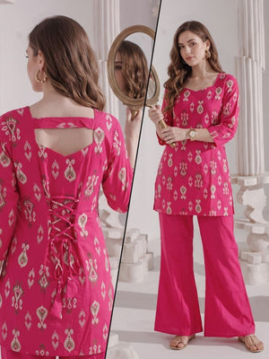 Naisha K 1201 Cotton Discharge Print Co-Ord Set - Amrah Wholesale