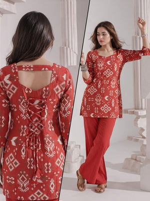 Naisha K 1201 Cotton Discharge Print Co-Ord Set - Amrah Wholesale