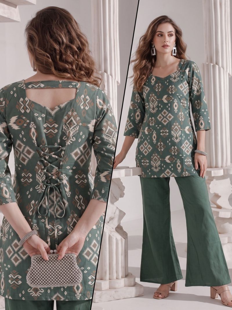 Naisha K 1201 Cotton Discharge Print Co-Ord Set - Amrah Wholesale