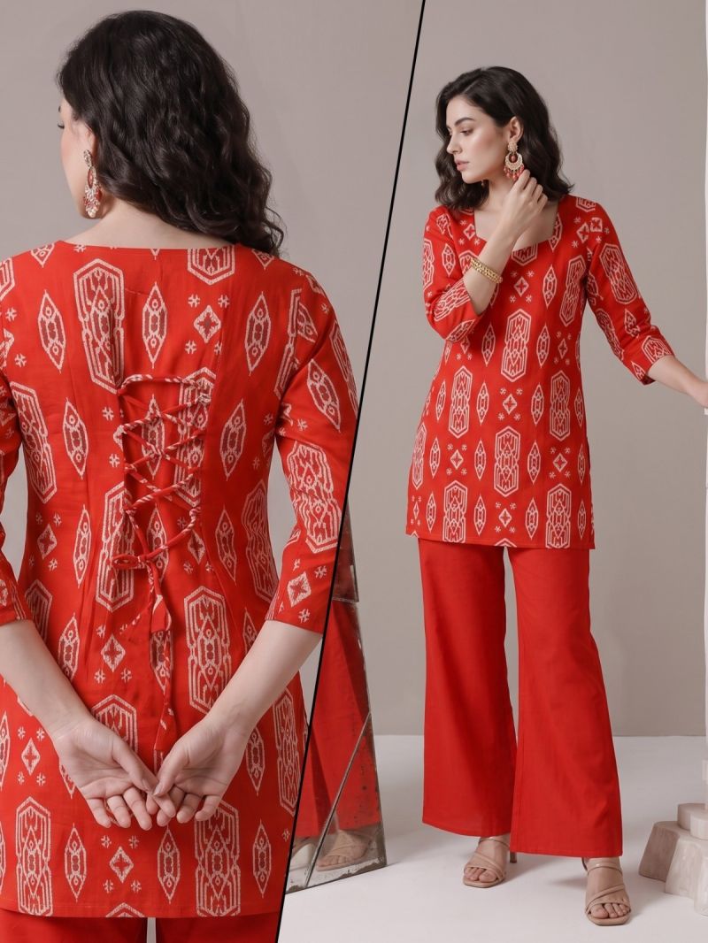 Naisha K 1201 Cotton Discharge Print Co-Ord Set - Amrah Wholesale