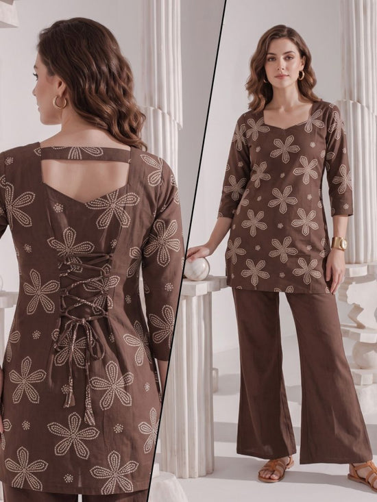 Naisha K 1201 Cotton Discharge Print Co-Ord Set - Amrah Wholesale