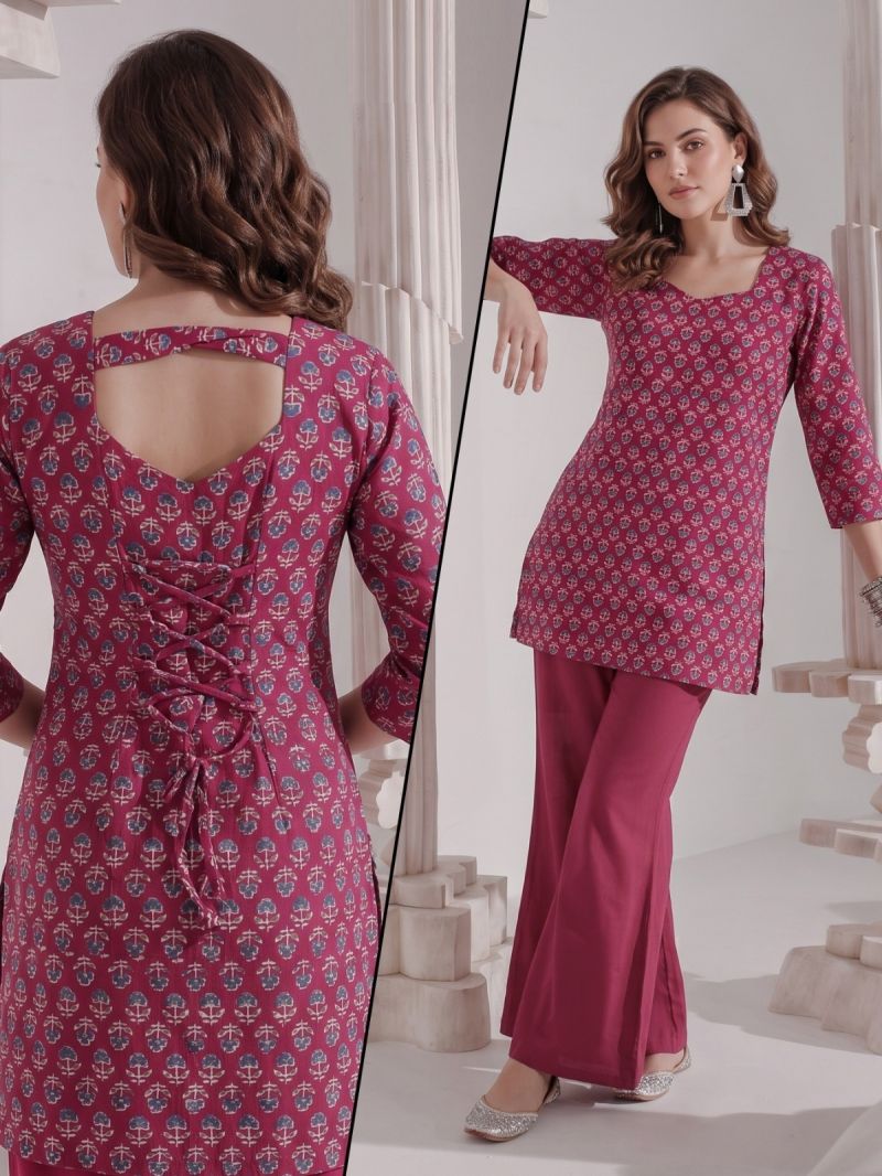 Naisha K 1201 Cotton Discharge Print Co-Ord Set - Amrah Wholesale