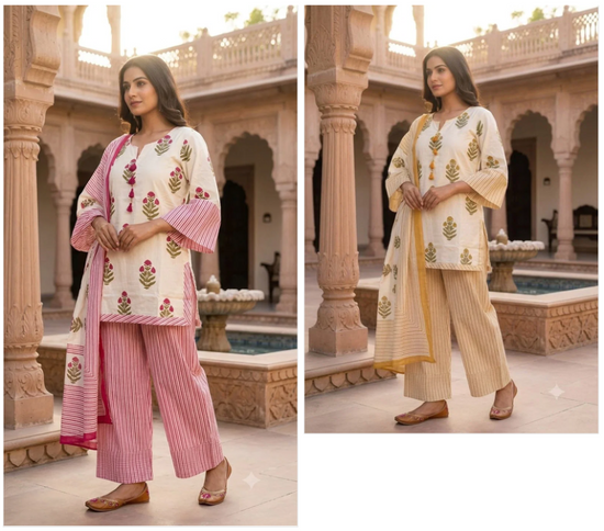 Amrah Naisha K 1220 Cotton Printed Fancy Kurti Set