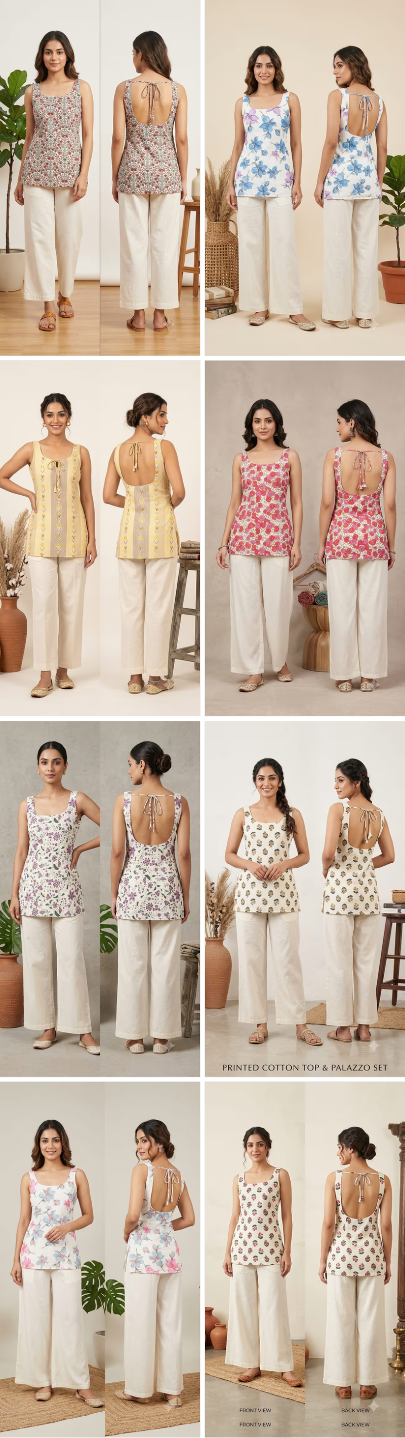 Naisha K 1379 Cotton Printed Fancy Sleeveless Short Top