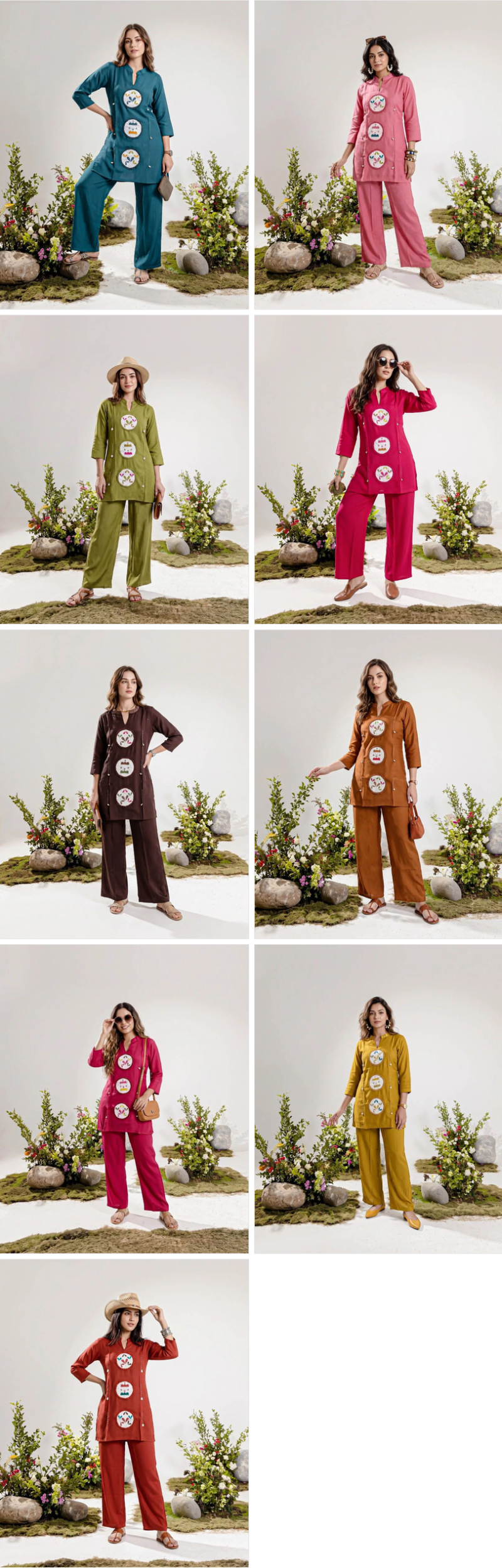 Amrah Wholesale Naisha K 1419 Mul Chanderi Co Ord Set