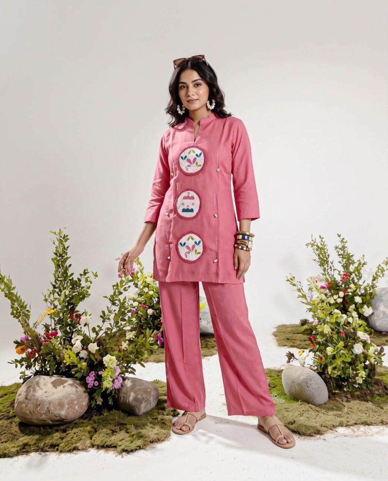 Amrah Wholesale Naisha K 1419 Mul Chanderi Co Ord Set