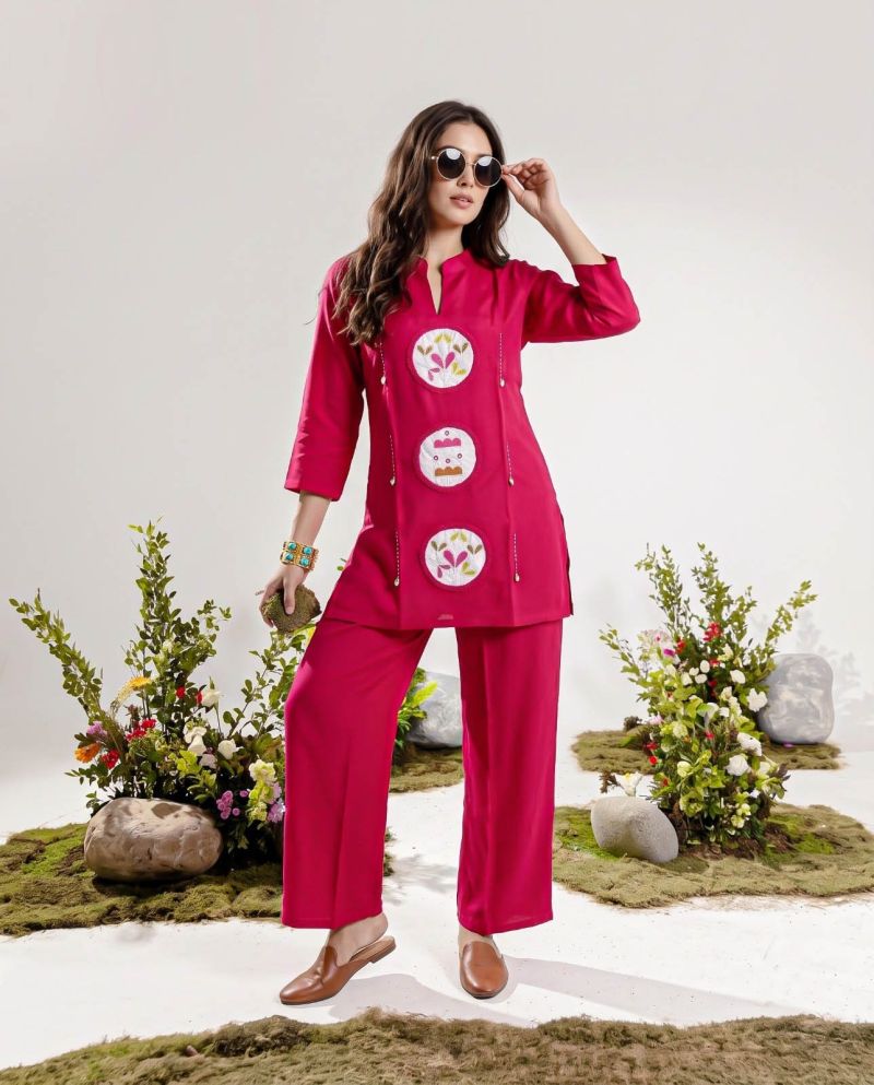Amrah Wholesale Naisha K 1419 Mul Chanderi Co Ord Set