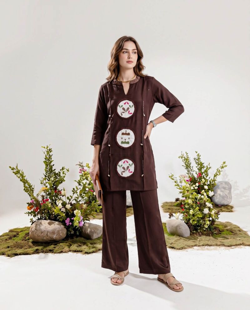 Amrah Wholesale Naisha K 1419 Mul Chanderi Co Ord Set