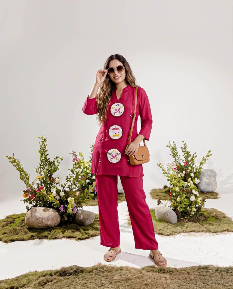 Amrah Wholesale Naisha K 1419 Mul Chanderi Co Ord Set