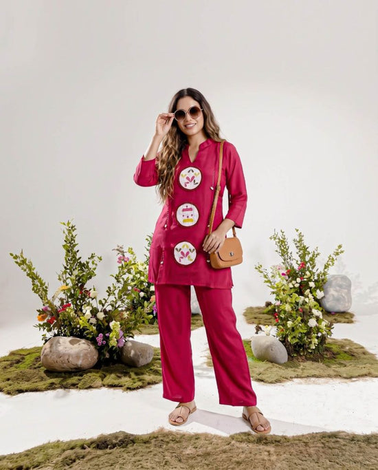 Amrah Wholesale Naisha K 1419 Mul Chanderi Co Ord Set