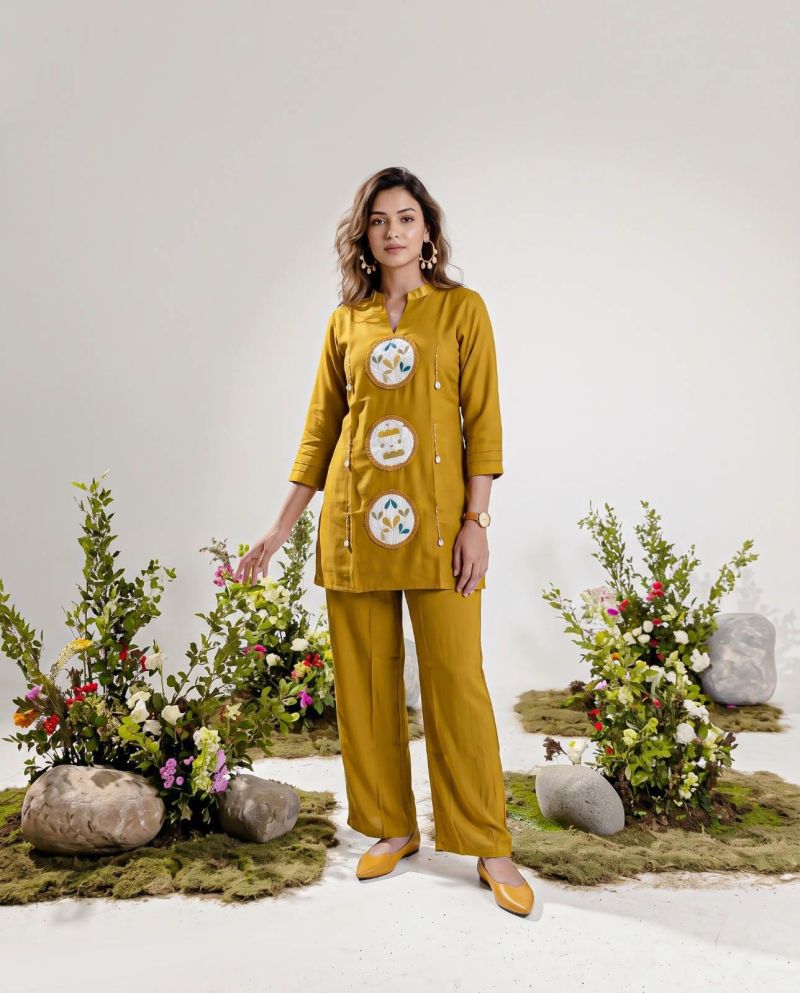 Amrah Wholesale Naisha K 1419 Mul Chanderi Co Ord Set