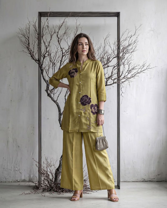Amrah Wholesale Naisha K 1420 Mul Chanderi Co Ord Set