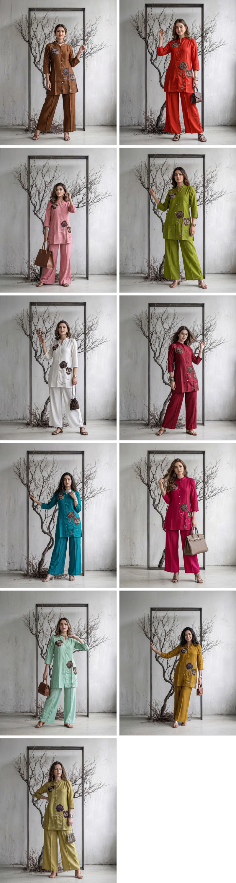 Amrah Wholesale Naisha K 1420 Mul Chanderi Co Ord Set