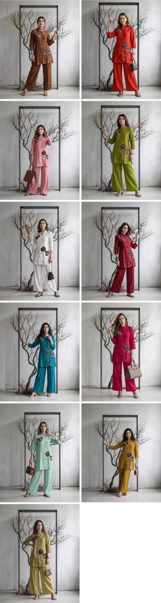 Amrah Wholesale Naisha K 1420 Mul Chanderi Co Ord Set