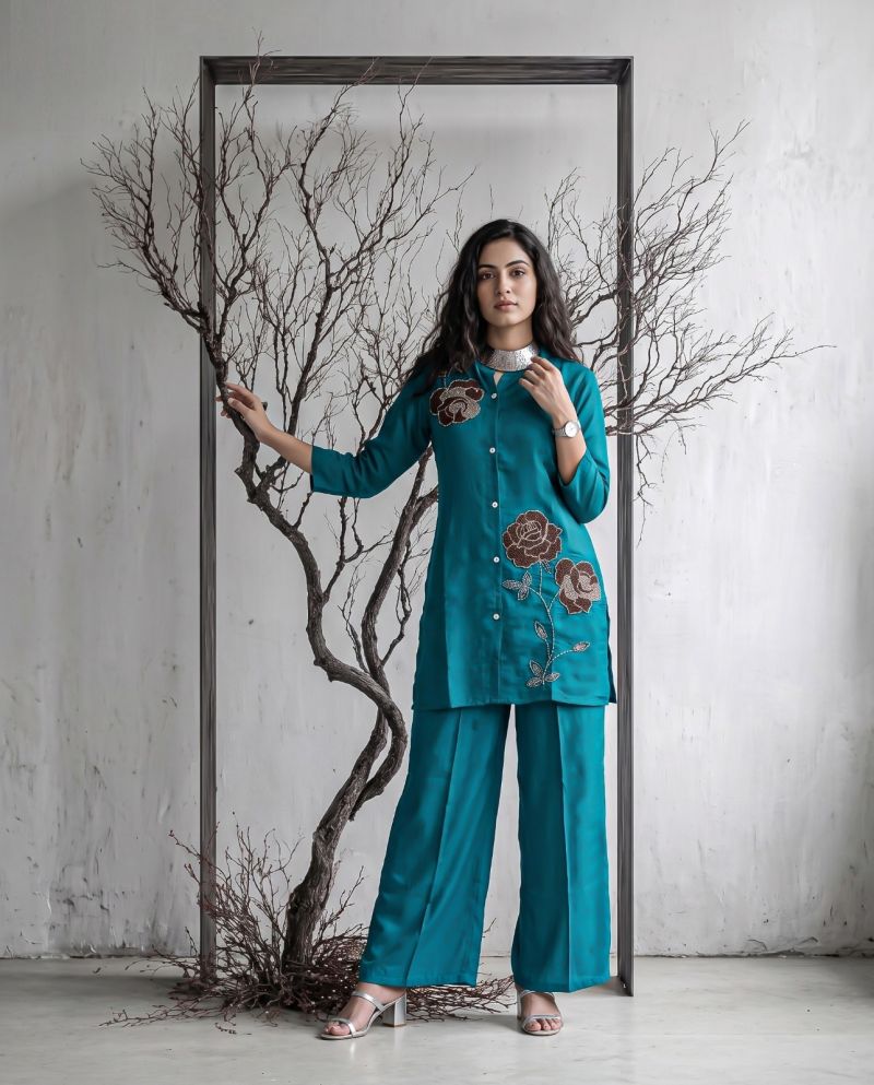 Amrah Wholesale Naisha K 1420 Mul Chanderi Co Ord Set
