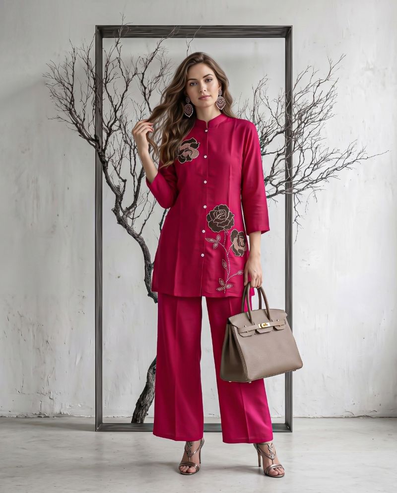 Amrah Wholesale Naisha K 1420 Mul Chanderi Co Ord Set