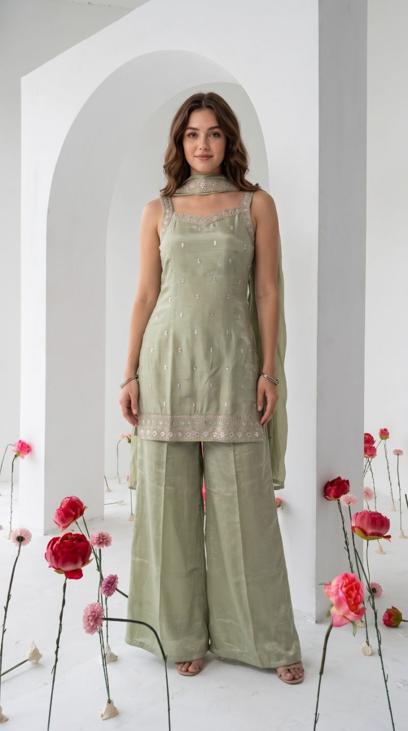 Naisha K 1455 Chinon Sequence Work Salwar Suit Set