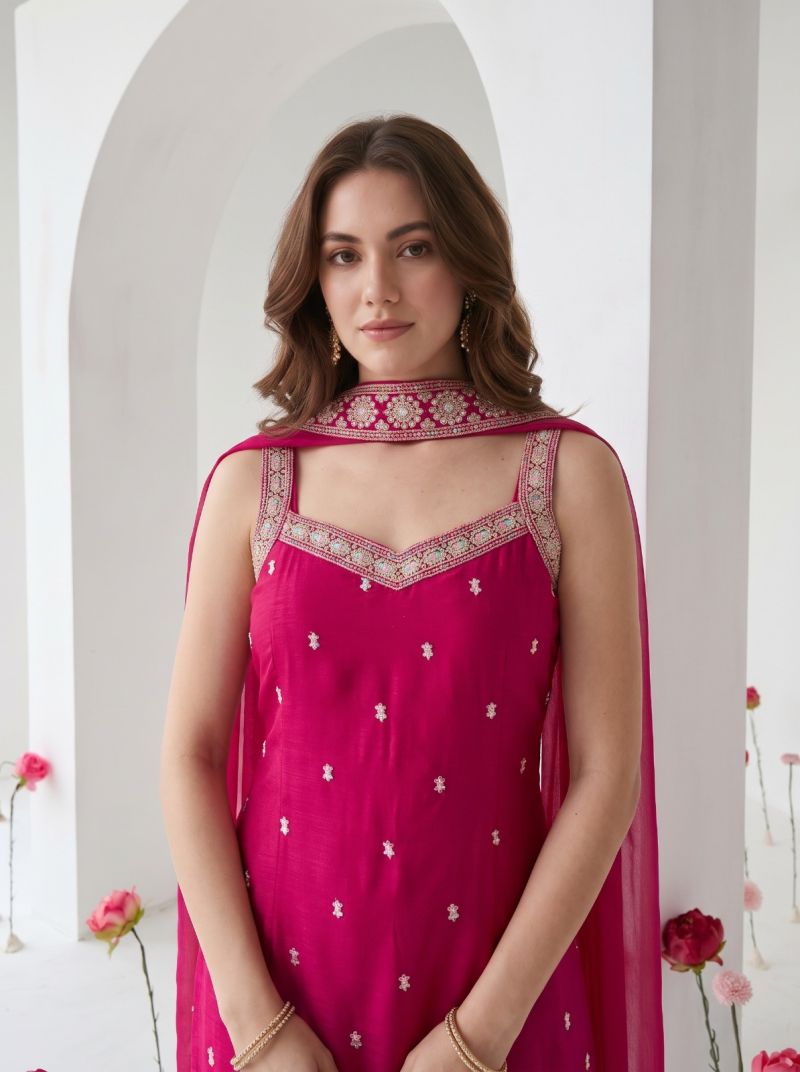 Naisha K 1455 Chinon Sequence Work Salwar Suit Set