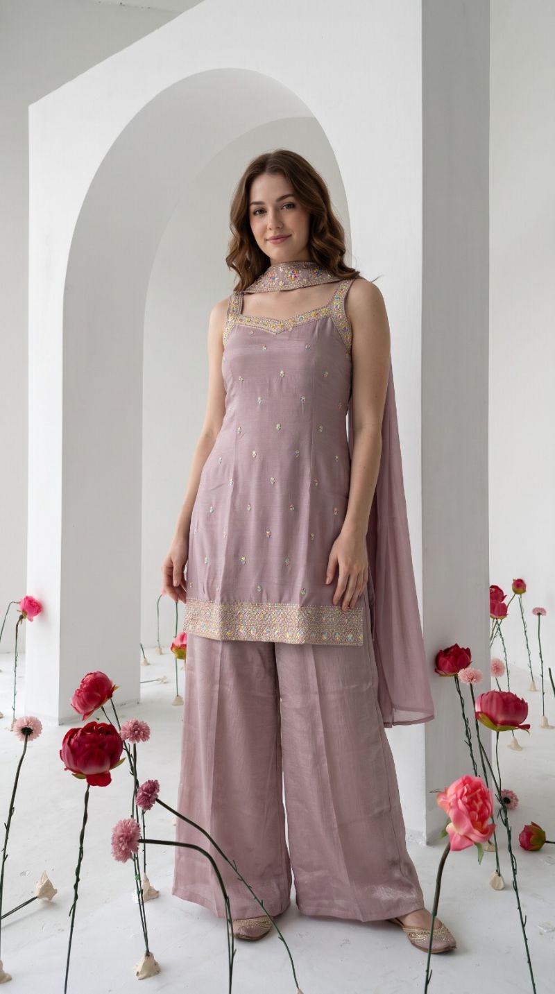 Naisha K 1455 Chinon Sequence Work Salwar Suit Set