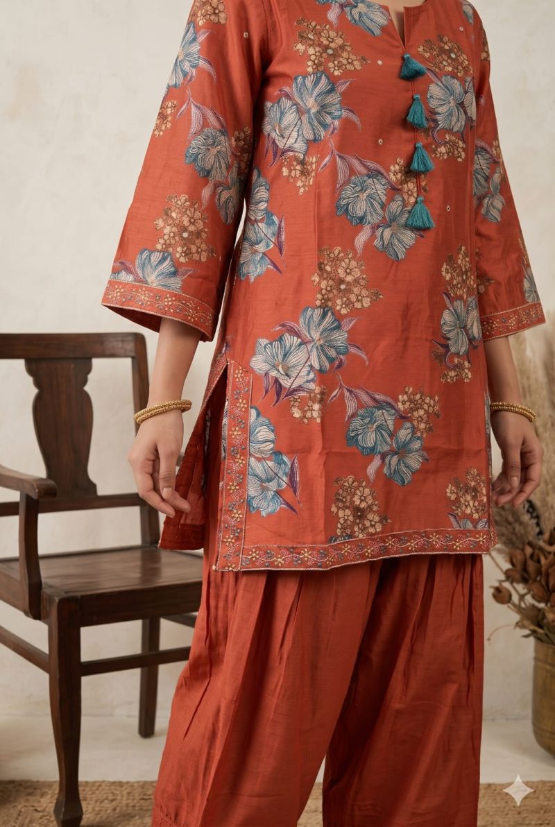 Naisha K 1474 Vertican Silk Printed Farsi Salwar Suit Collection