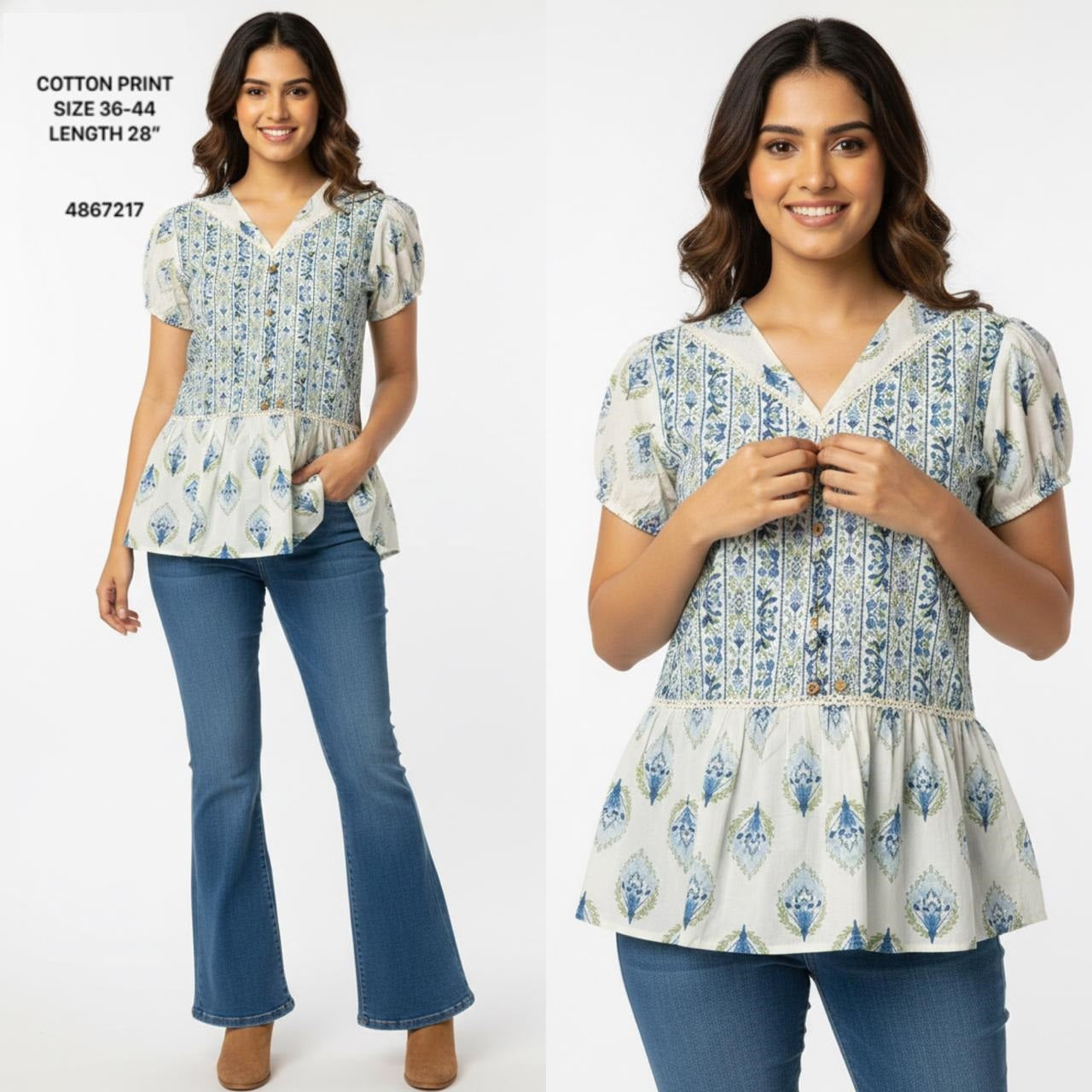 Naisha K 804 Cotton Printed Tops
