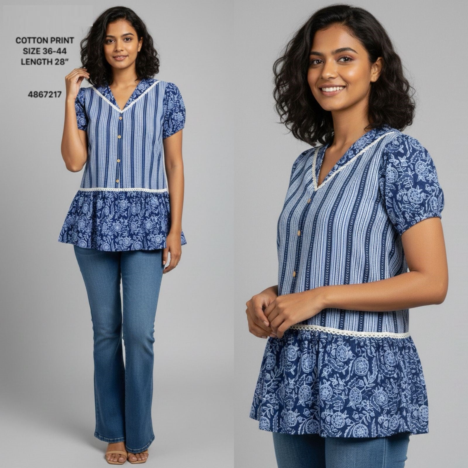 Naisha K 804 Cotton Printed Tops