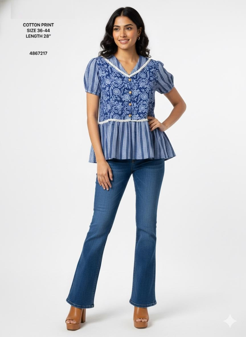Naisha K 804 Cotton Printed Tops