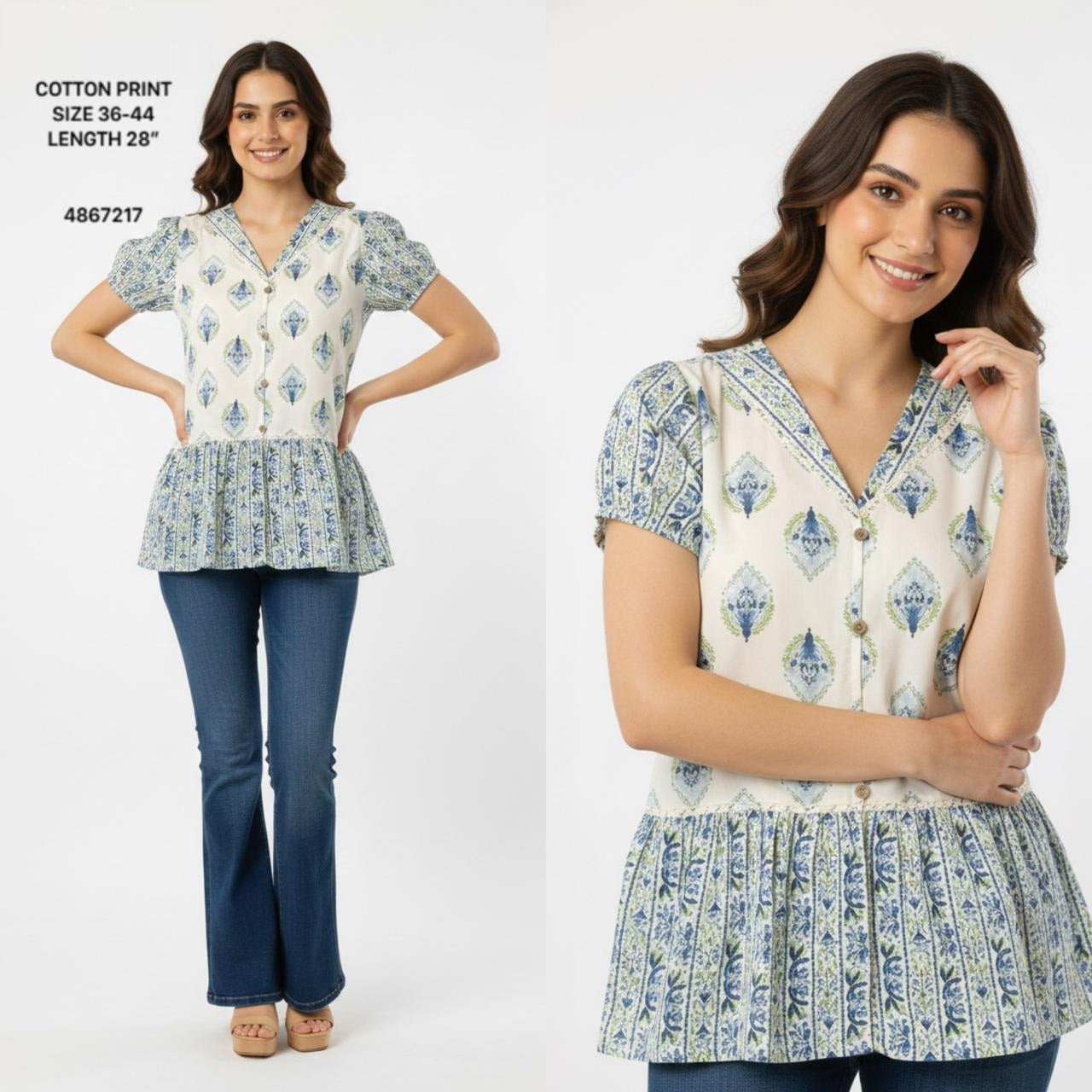 Naisha K 804 Cotton Printed Tops