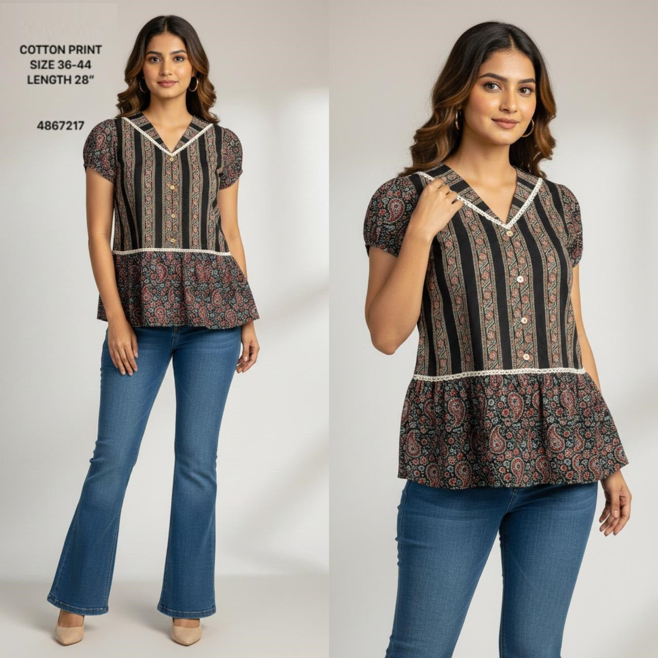 Naisha K 804 Cotton Printed Tops