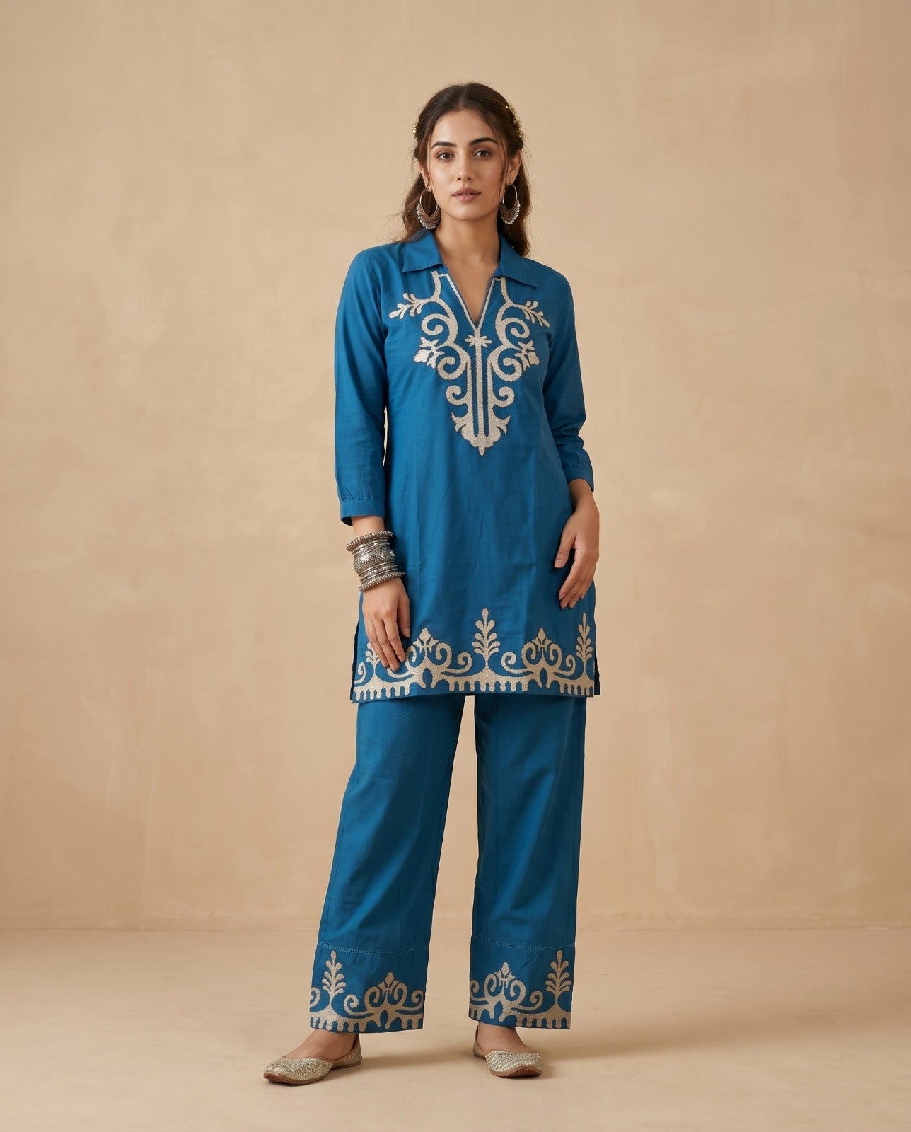 Naisha K 844 Rayon Fancy Work Co Ord Set - Amrah Wholesale