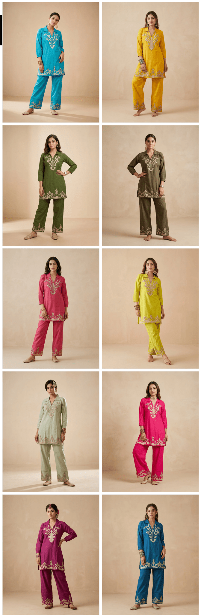 Naisha K 844 Rayon Fancy Work Co Ord Set - Amrah Wholesale
