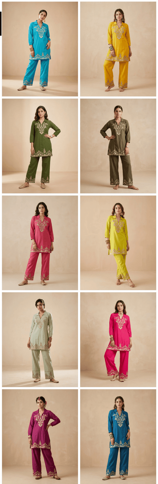 Naisha K 844 Rayon Fancy Work Co Ord Set - Amrah Wholesale