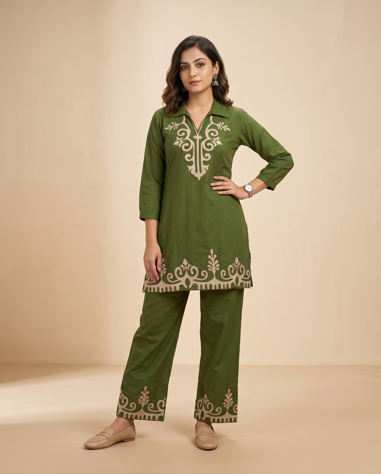 Naisha K 844 Rayon Fancy Work Co Ord Set - Amrah Wholesale