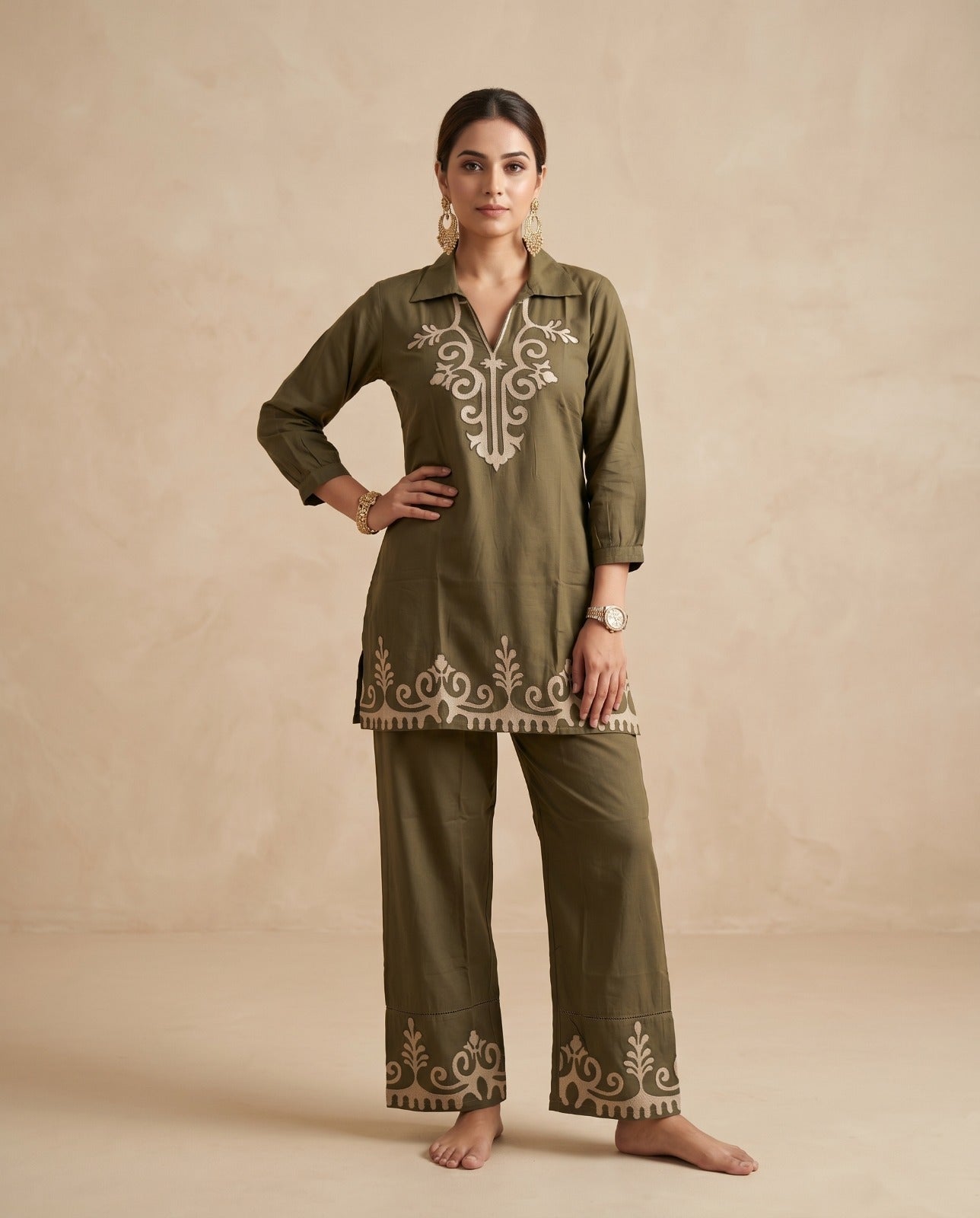 Naisha K 844 Rayon Fancy Work Co Ord Set - Amrah Wholesale