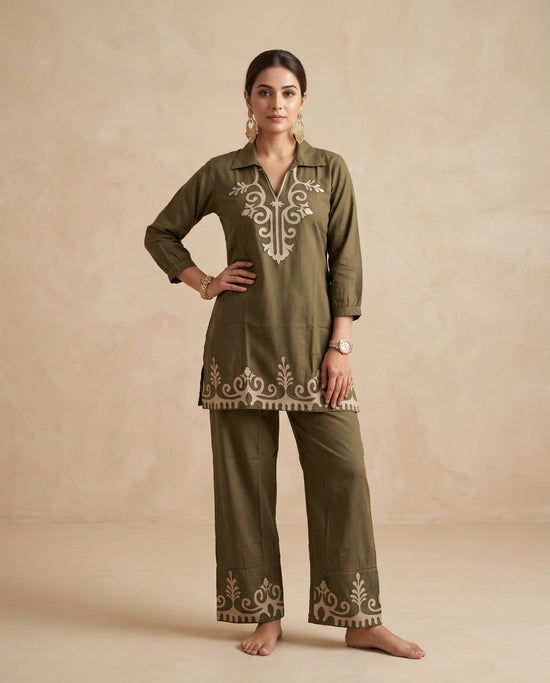 Naisha K 844 Rayon Fancy Work Co Ord Set - Amrah Wholesale