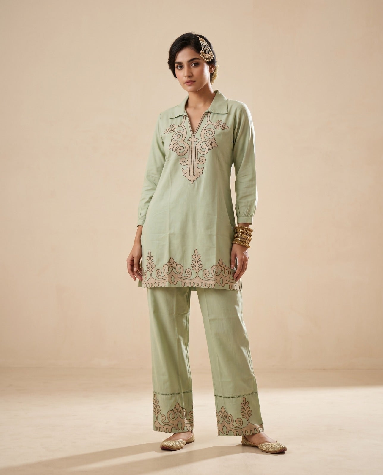 Naisha K 844 Rayon Fancy Work Co Ord Set - Amrah Wholesale
