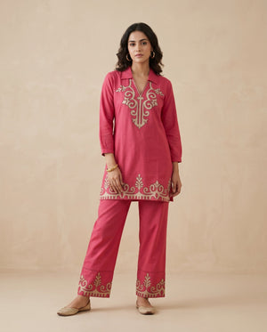 Naisha K 844 Rayon Fancy Work Co Ord Set
