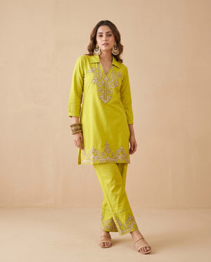 Naisha K 844 Rayon Fancy Work Co Ord Set