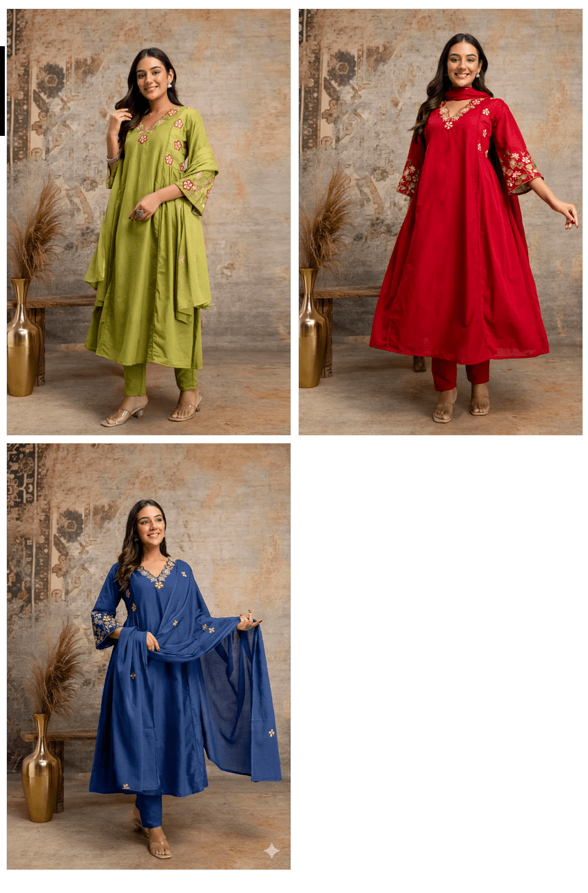 NAISHA K 857 Kurti Pant Dupatta Set Wholesale Catalogue - Amrah Wholesale