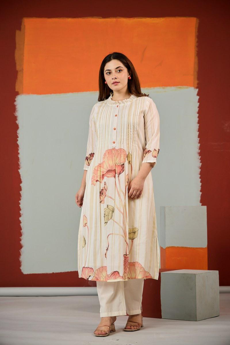 Naisha K 880 Cotton Kurti Pant Set - Amrah Wholesale