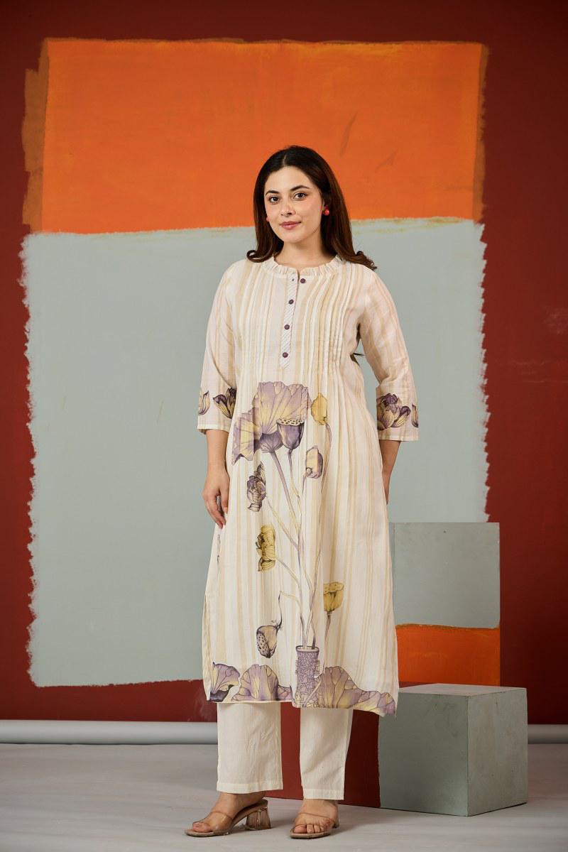 Naisha K 880 Cotton Kurti Pant Set - Amrah Wholesale