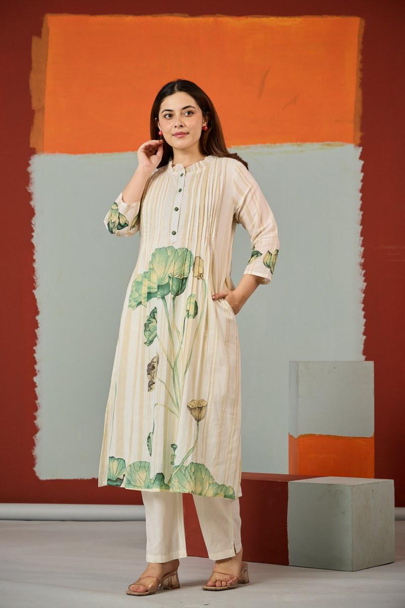 Naisha K 880 Cotton Kurti Pant Set - Amrah Wholesale