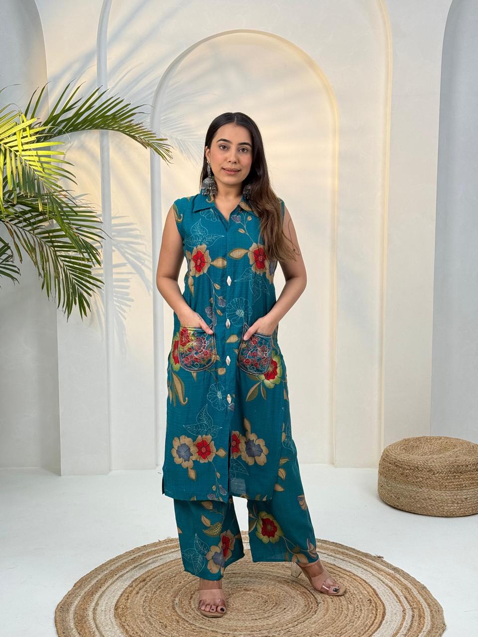 Amrah Wholesale Naisha K 943 Vertican Kurti Pant Set