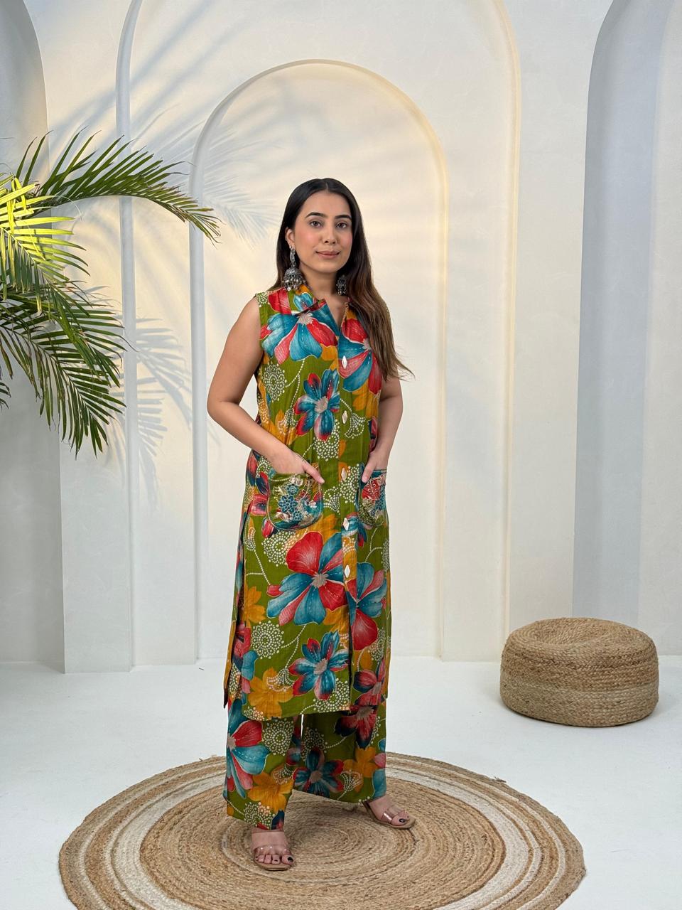 Amrah Wholesale Naisha K 943 Vertican Kurti Pant Set
