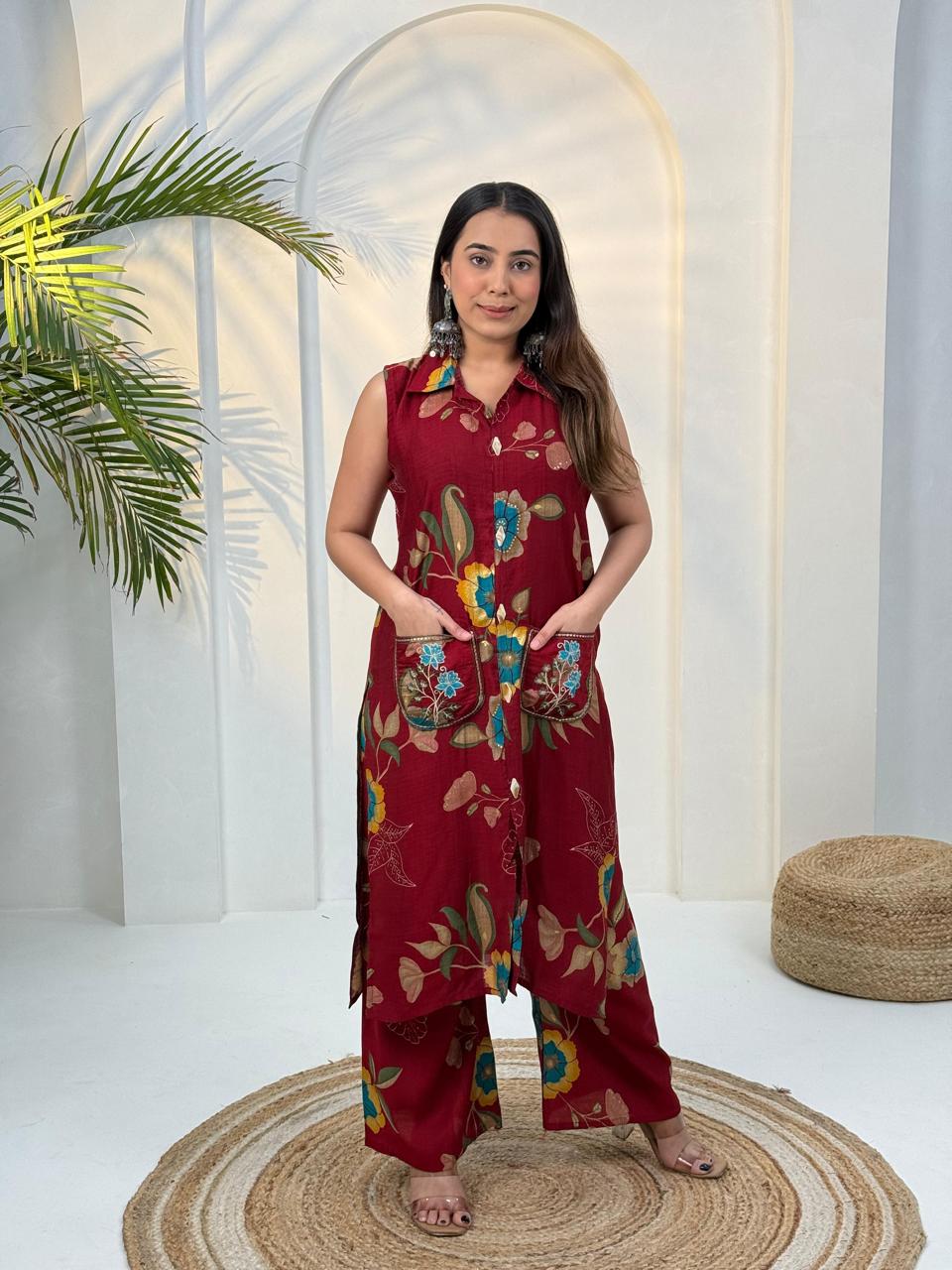 Amrah Wholesale Naisha K 943 Vertican Kurti Pant Set