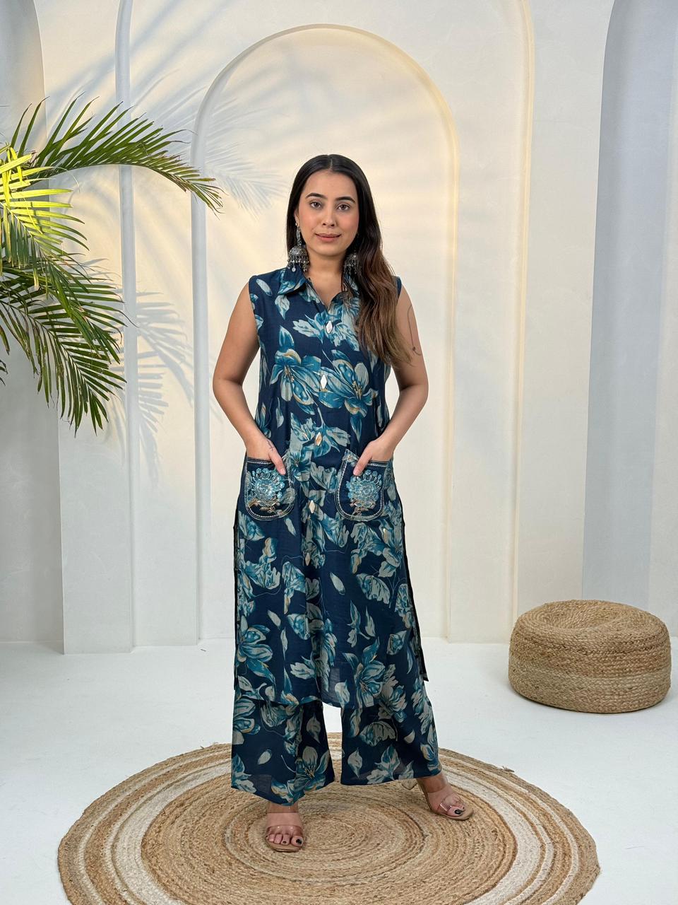 Amrah Wholesale Naisha K 943 Vertican Kurti Pant Set