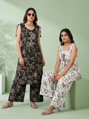 Naisha K 959 Vertican Discharge Printed Kurti Pant Set - Amrah Wholesale